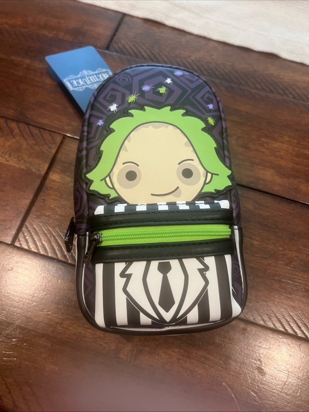 Loungefly Purple, Green & Black Beetlejuice Mini Pouch